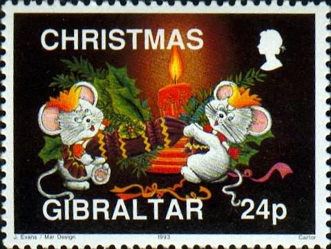 Гибралтарская новогодняя марка.