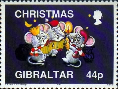 Гибралтарская новогодняя марка.
