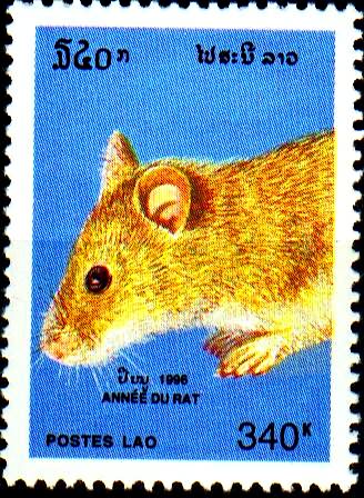 Марка Лаоса, посвящённая Году Крысы